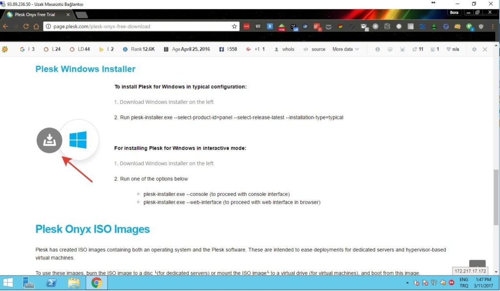 plesk trial lisans adımları ve kurulum