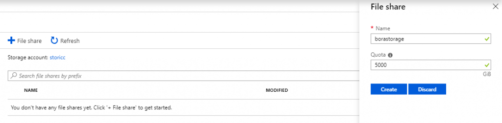 5TB'a kadar azure file storage