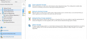 Veeam konsoldan Backup repositories