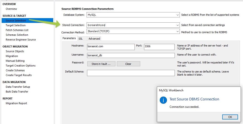 azure DB migration Source selection