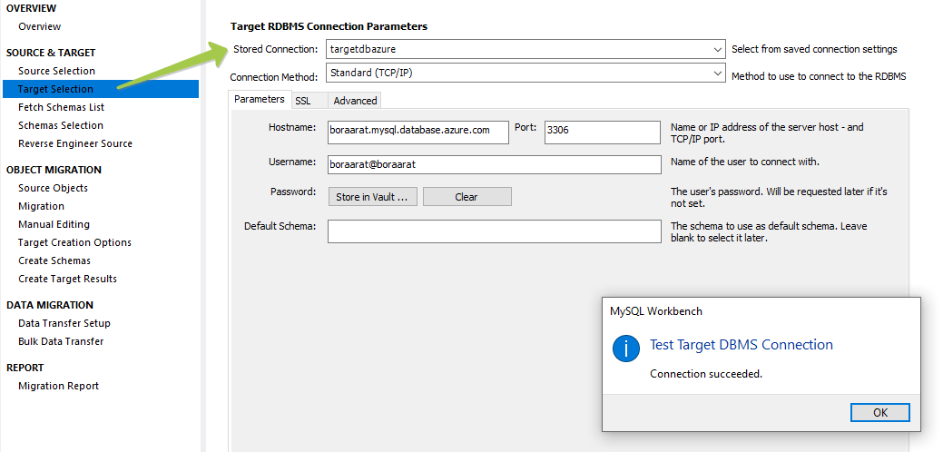 azure DB migration Target selection