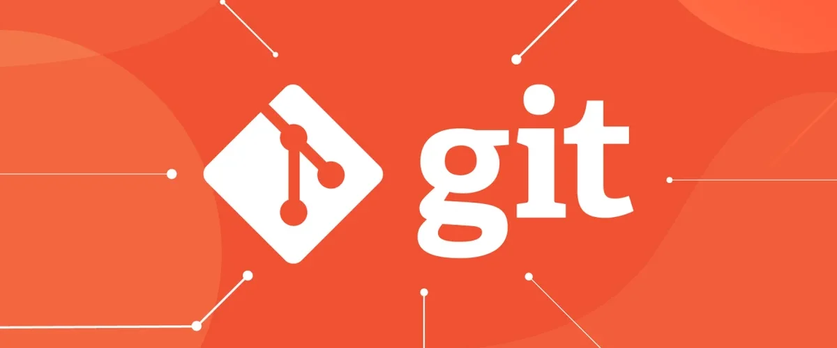 Git logosu, kırmızı arka plan üzerinde dallanma simgesi