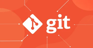 Git logosu, kırmızı arka plan üzerinde dallanma simgesi