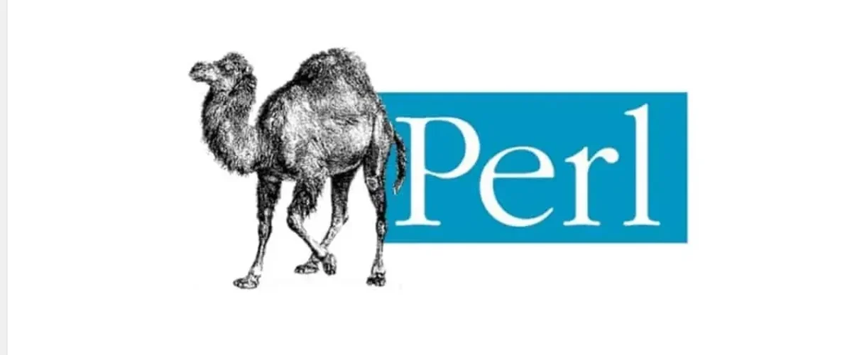 Perl programlama dilinin deve logosu ve Perl yazısı
