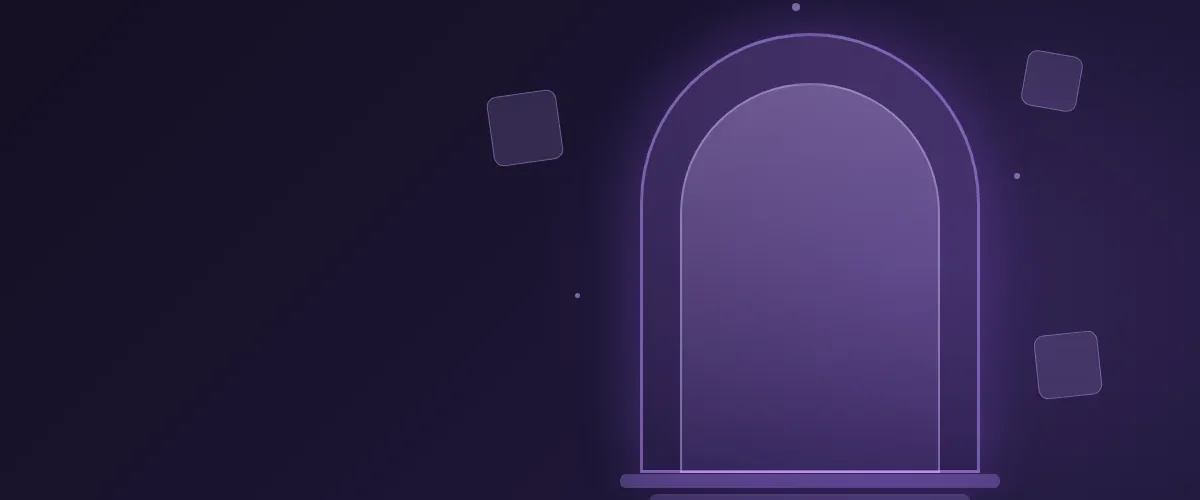 Farklı hizmetlere açılan kapıları simgeleyen portal illüstrasyonu