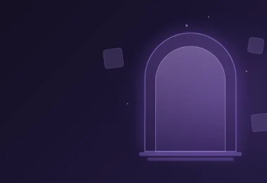 Farklı hizmetlere açılan kapıları simgeleyen portal illüstrasyonu